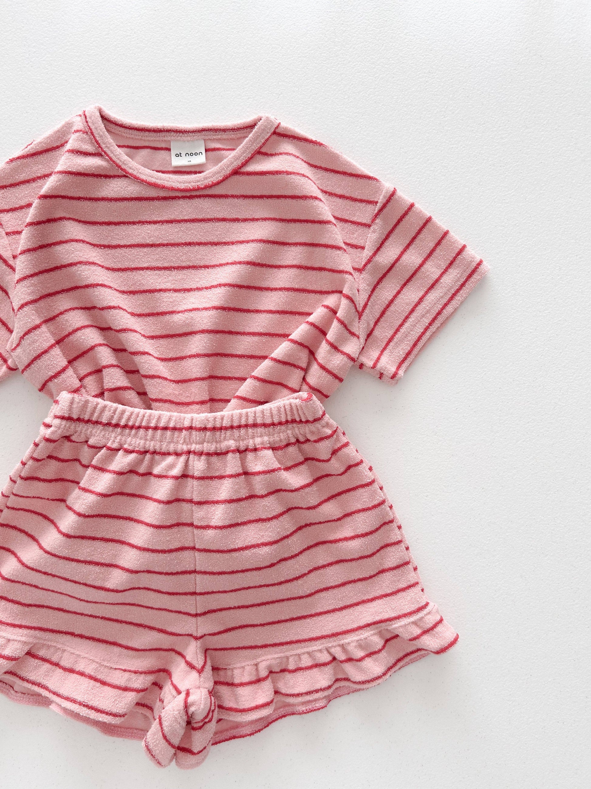 Terry Cloth Stripe Set | Pink
