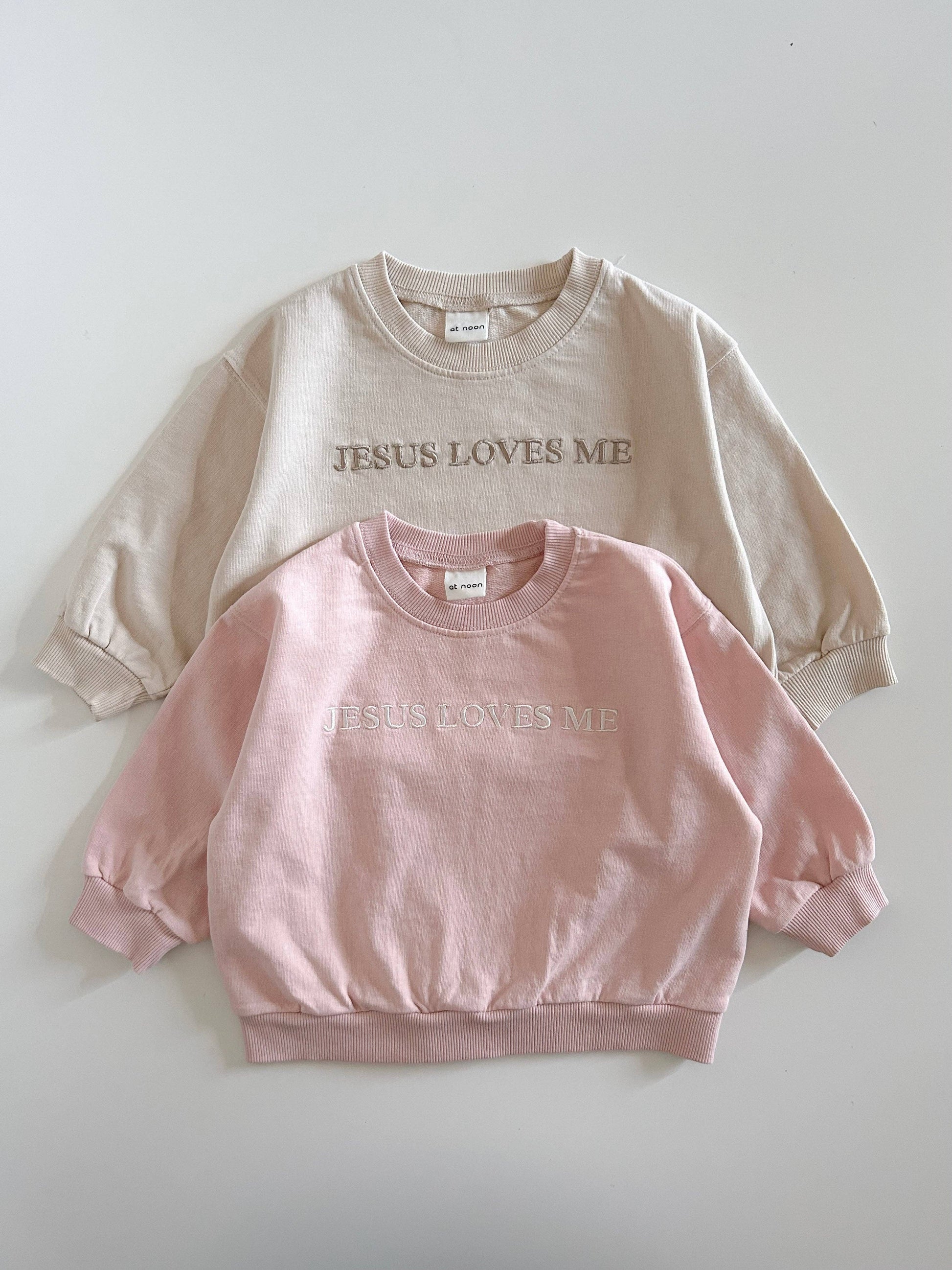 Jesus Loves Me Sweatshirt - Pink