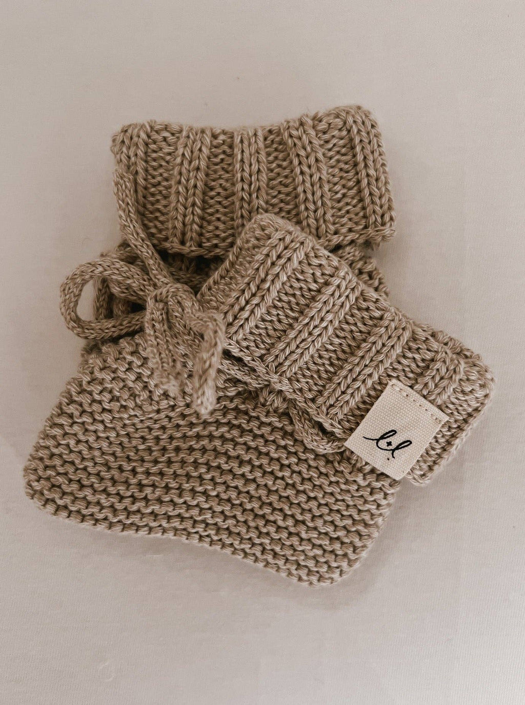 Organic Booties - Heather Beige
