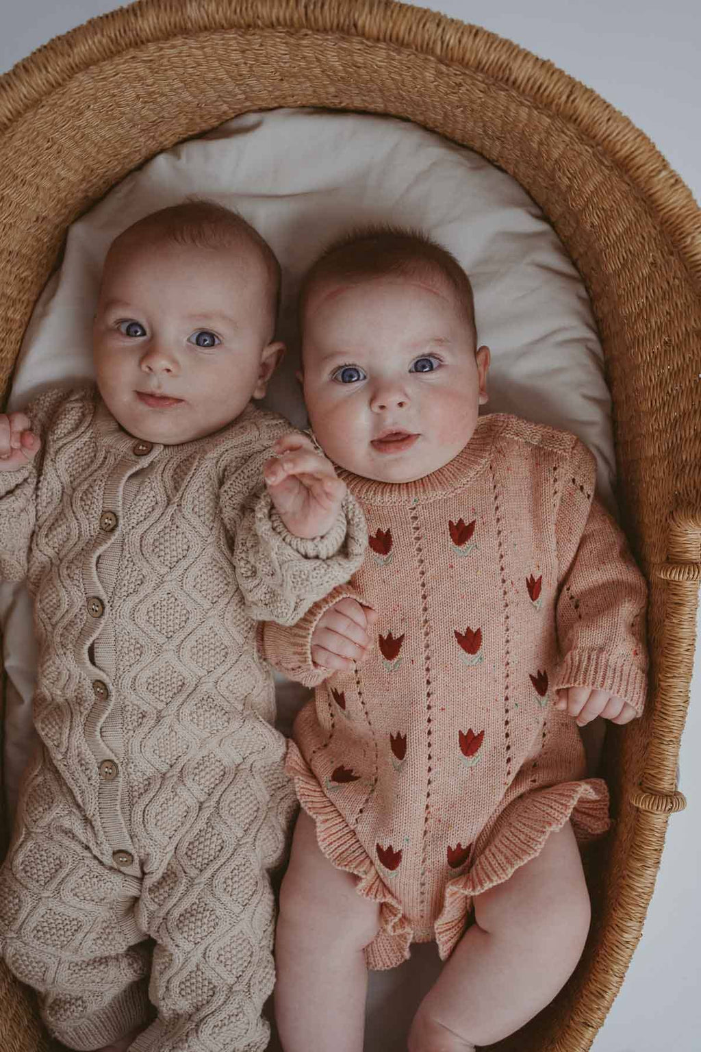 Cotton Pointelle Knit Romper | Sherbet Tulip