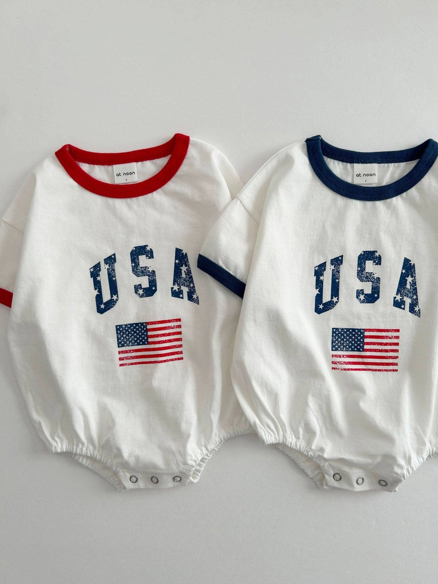 Baby Vintage Print USA T-shirt Romper