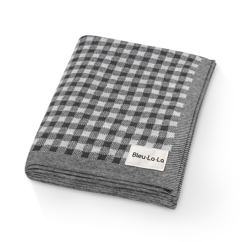 Cotton Receiving Blanket | Tan Gingham