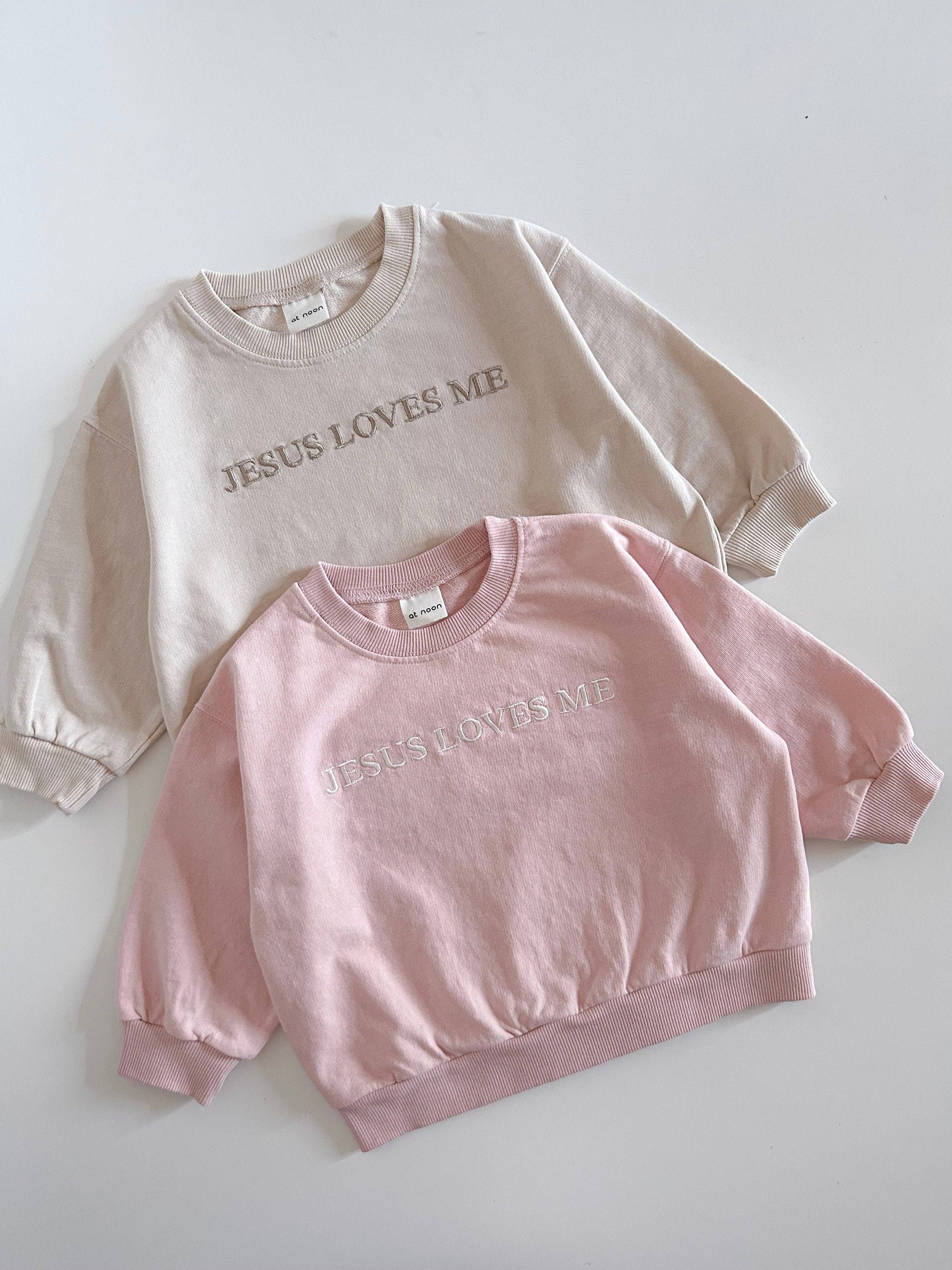 Jesus Loves Me Sweatshirt - Pink