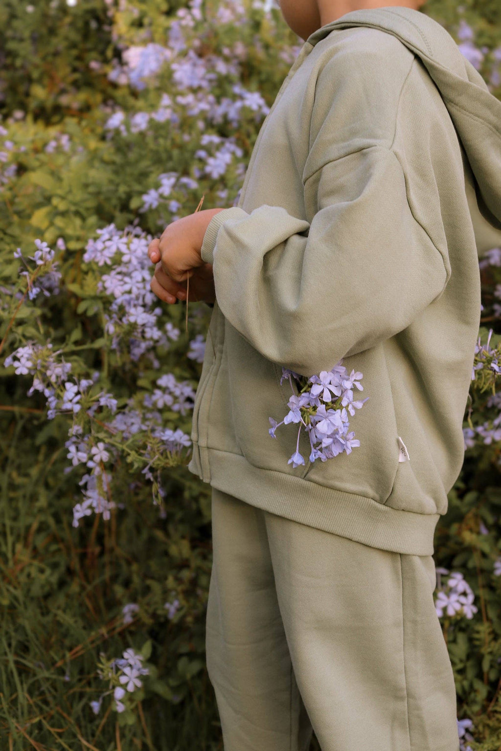 Zip-up Hoodie and Jogger Pants Set - Pink & Olive
