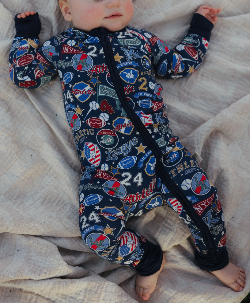 Varsity Blues Bamboo Zip Pajamas