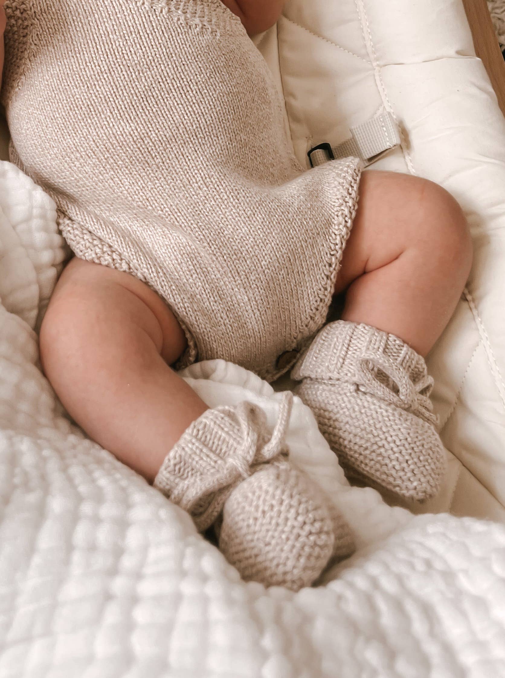 Organic Booties - Heather Beige