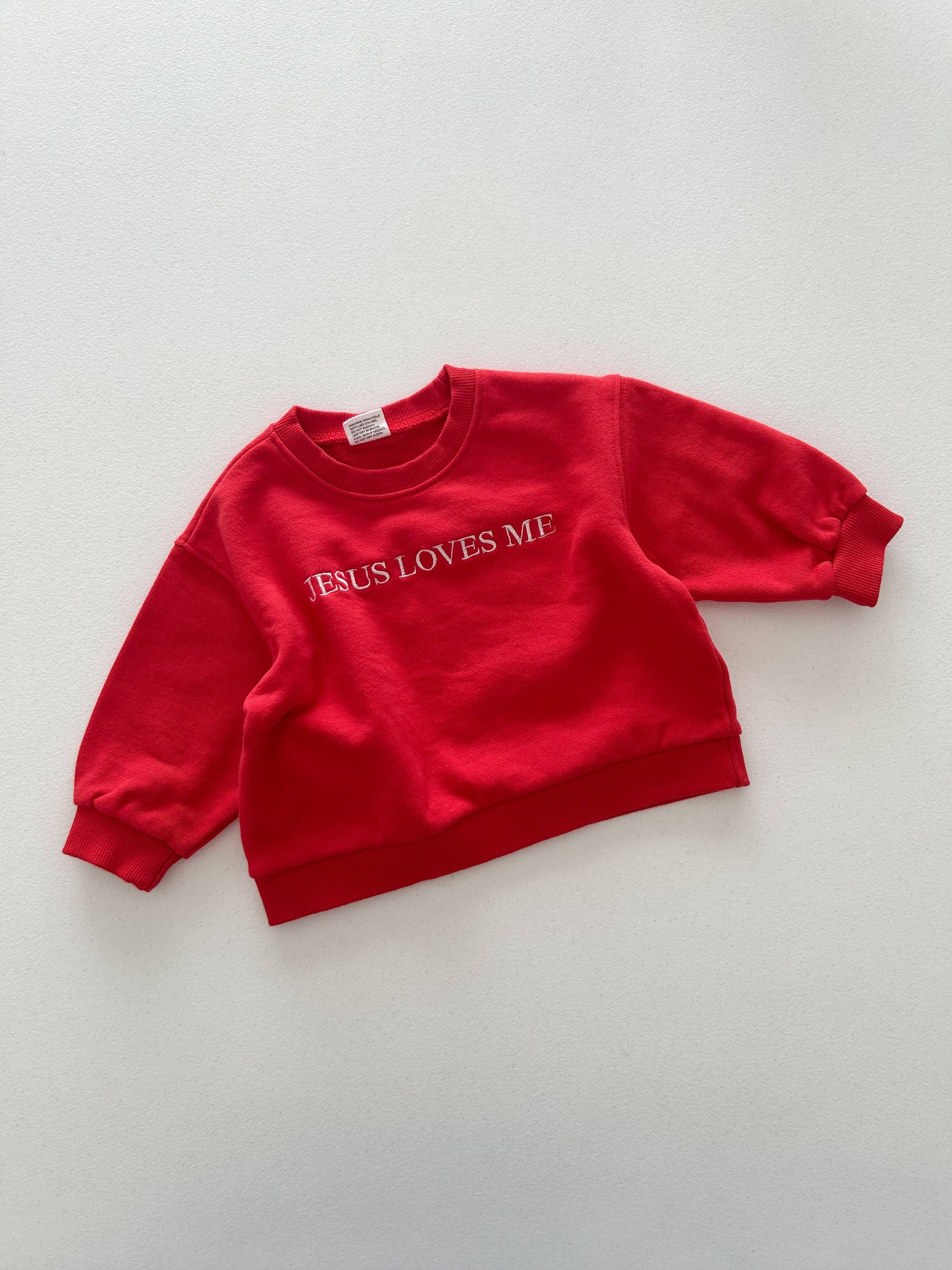 Jesus Loves Me Sweatshirt - Red