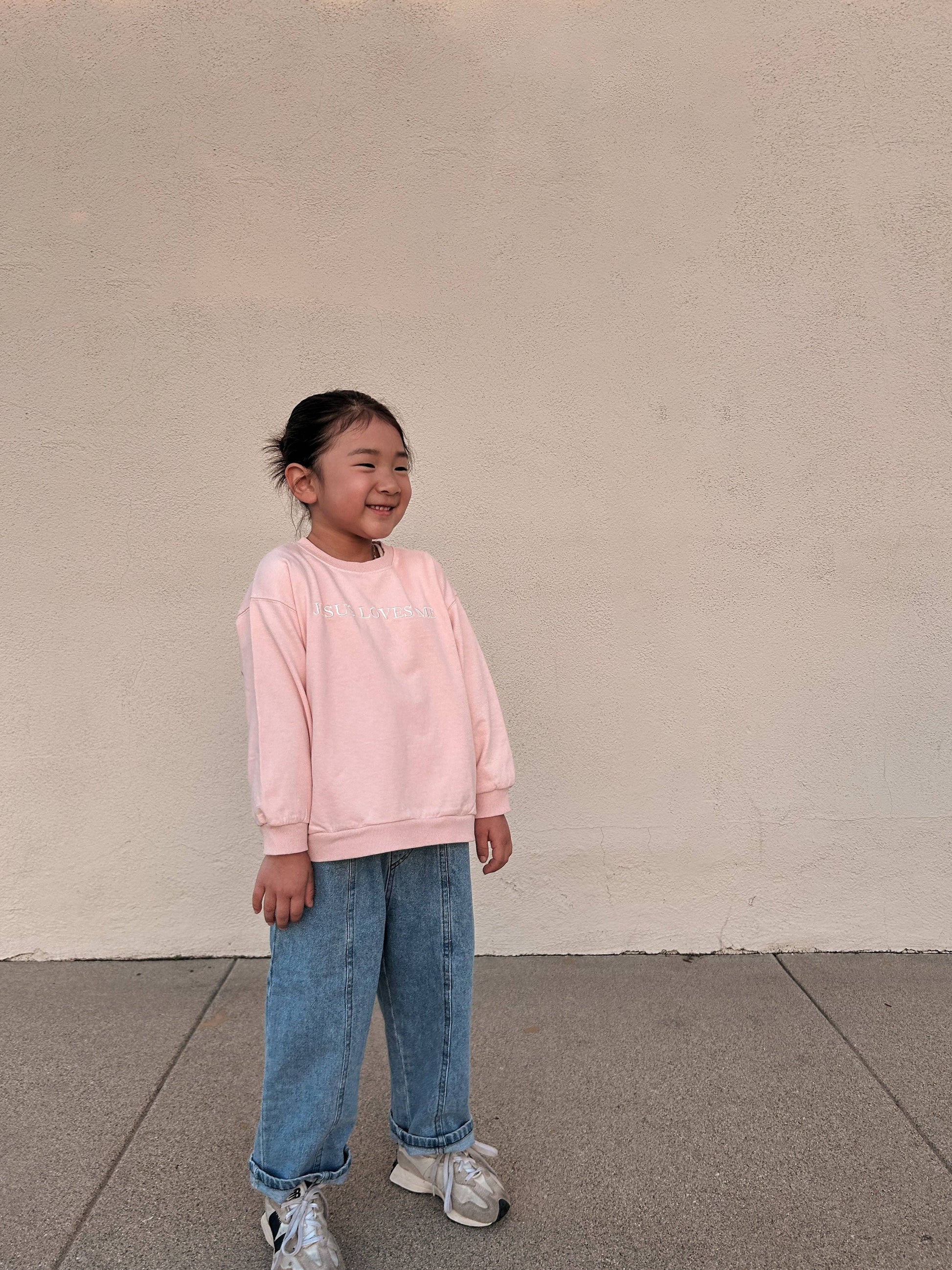 Jesus Loves Me Sweatshirt - Pink