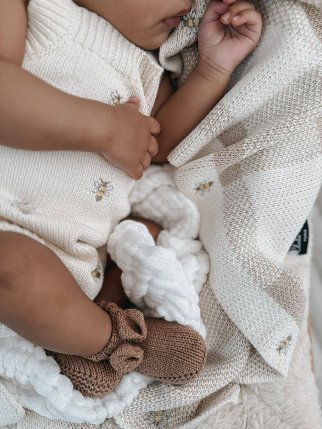 Busy Bee Gingham Baby Blanket