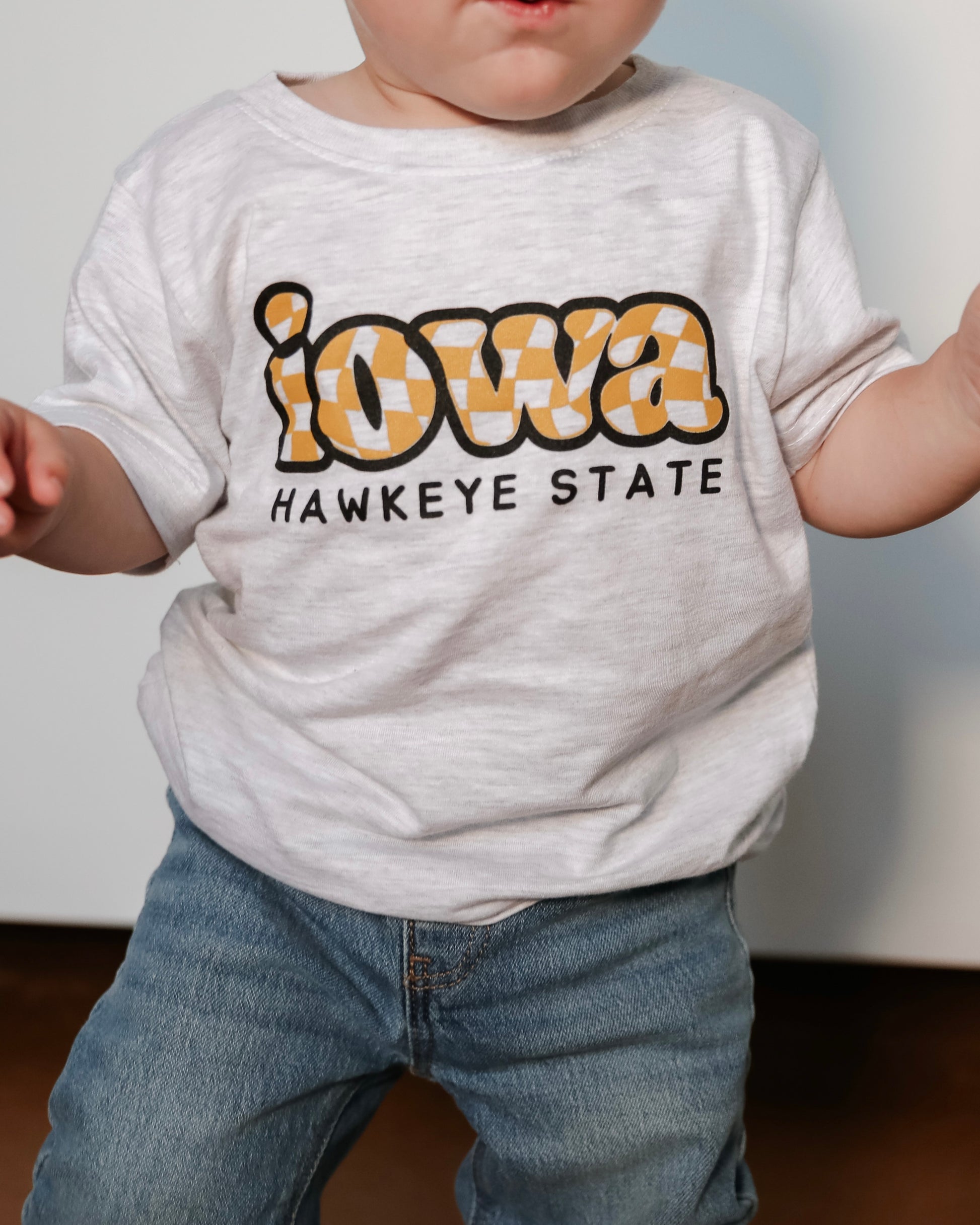 Iowa Checkered Heather Grey Tee