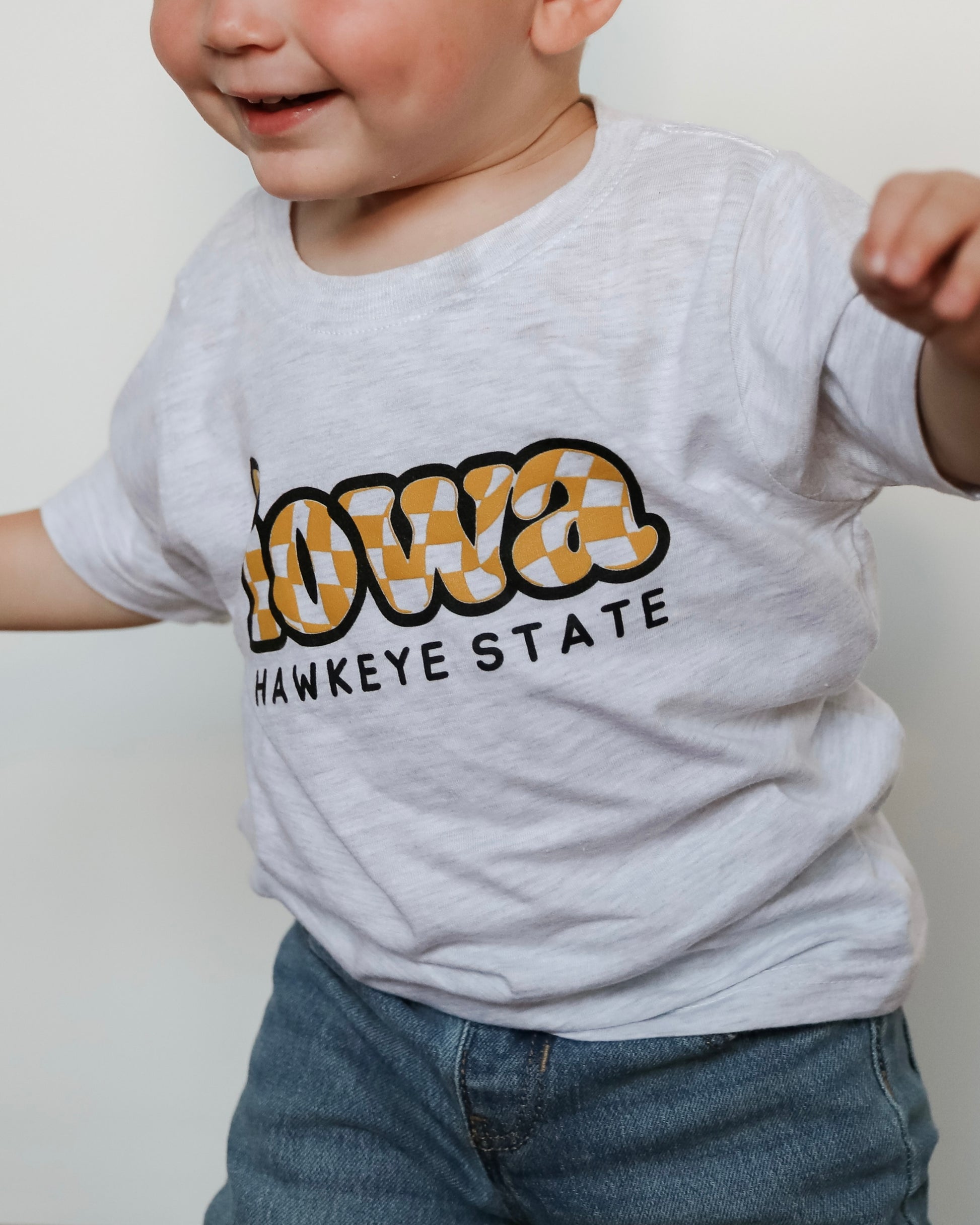 Iowa Checkered Heather Grey Tee
