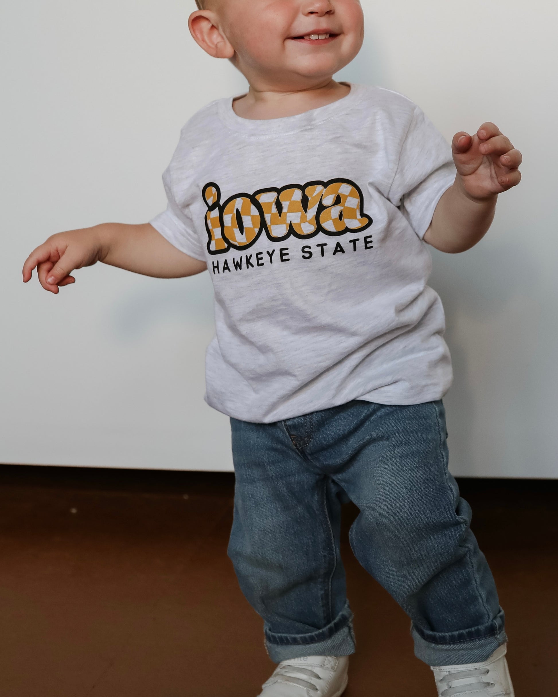 Iowa Checkered Heather Grey Tee