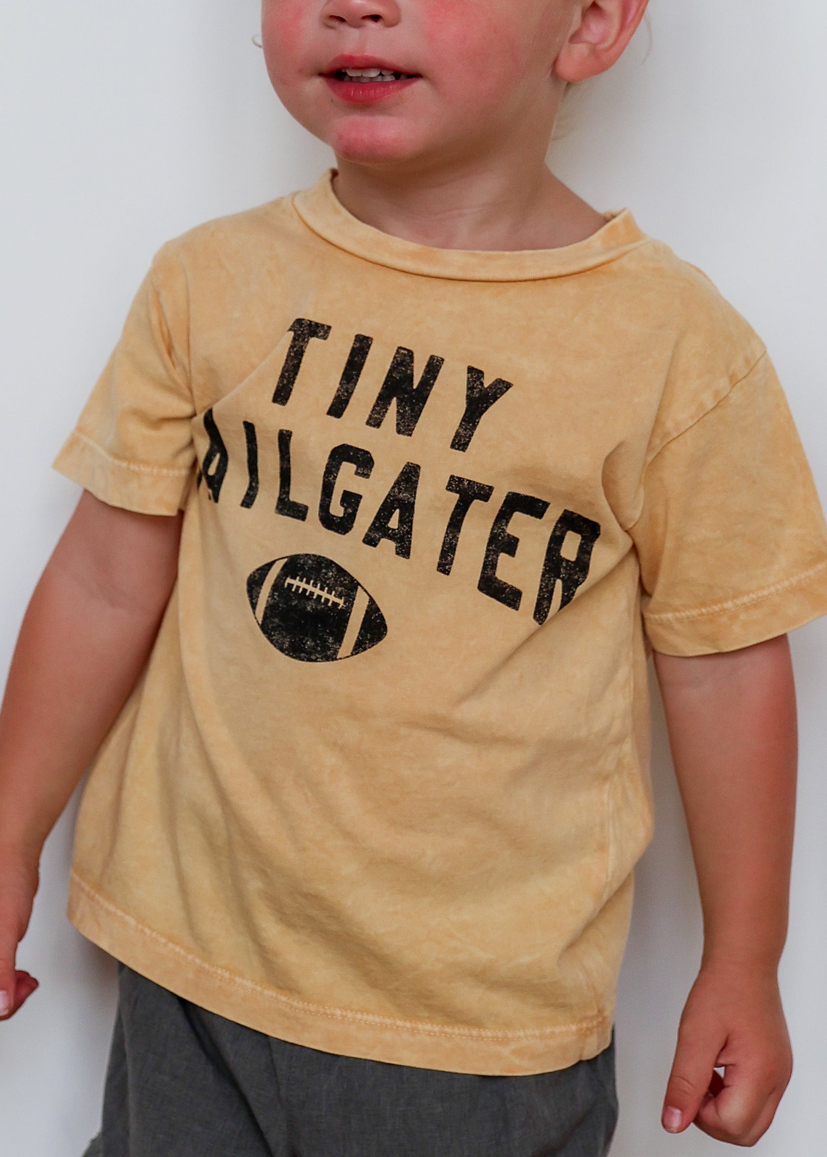 Tiny Tailgater Toddler Washed Tee - Gold & Black