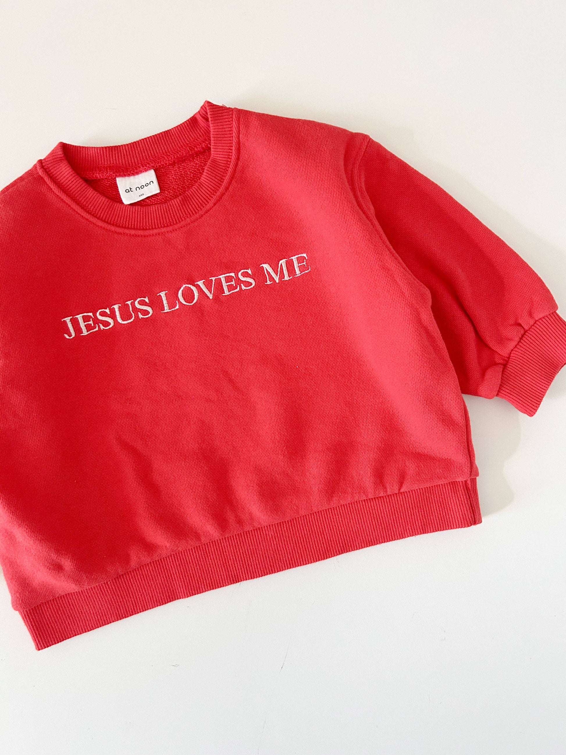 Jesus Loves Me Sweatshirt - Red
