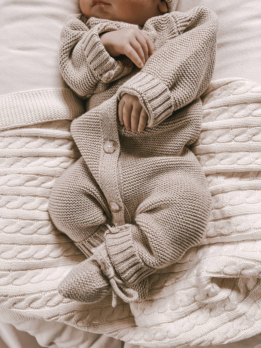 Classic Knit Jumpsuit - Heather Beige