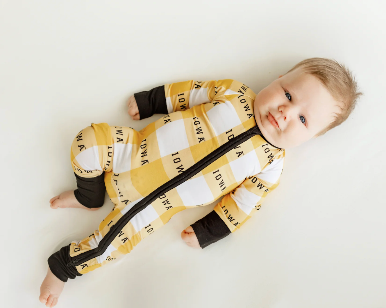 Zip Onesie - Iowa Grid Pajamas