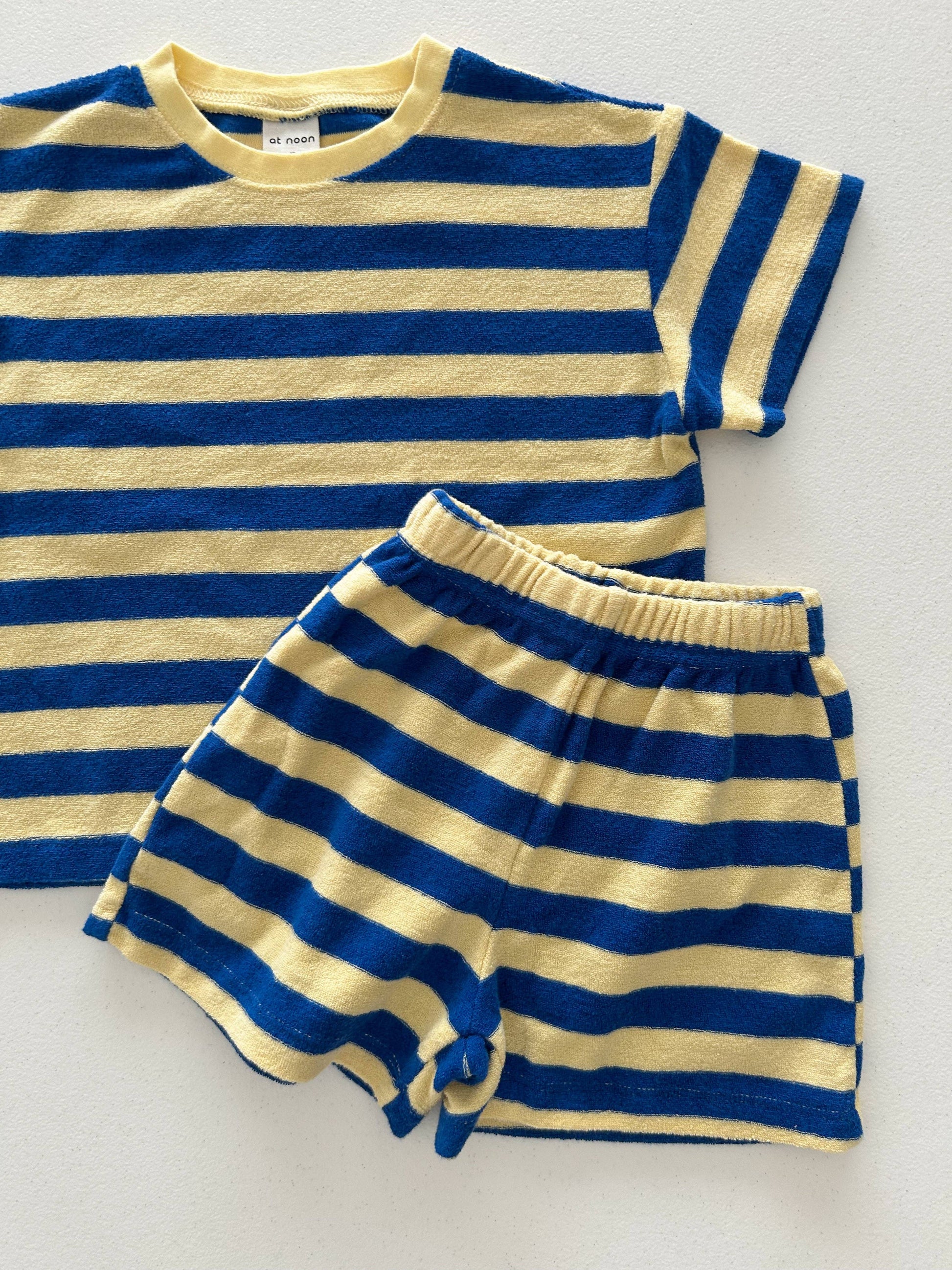 Terry Cloth Stripe Set | Yellow & Blue