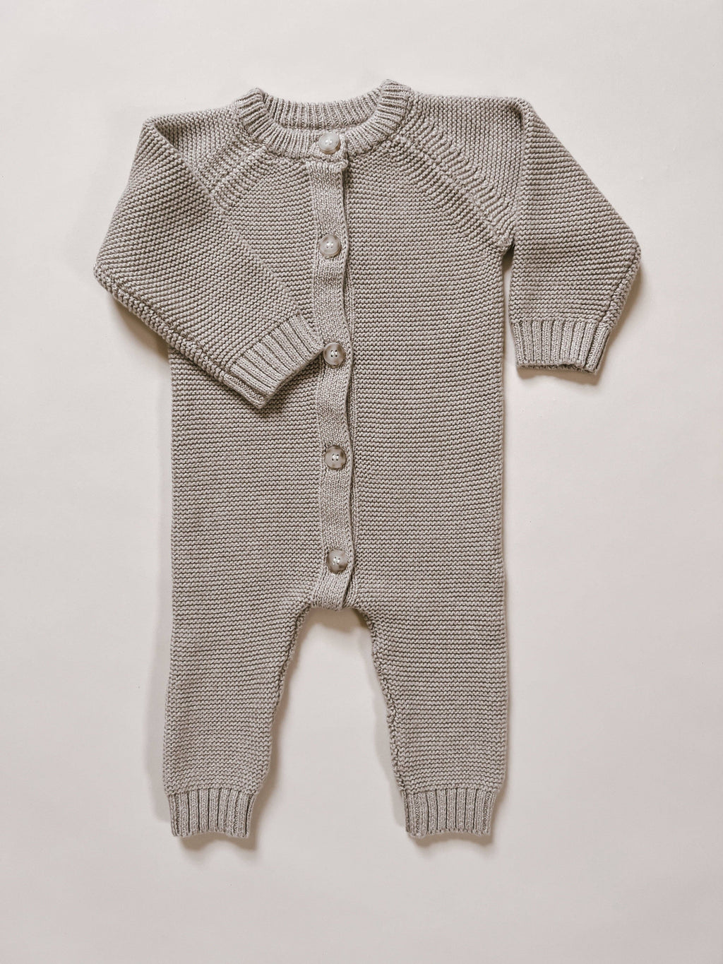 Classic Knit Jumpsuit - Heather Beige