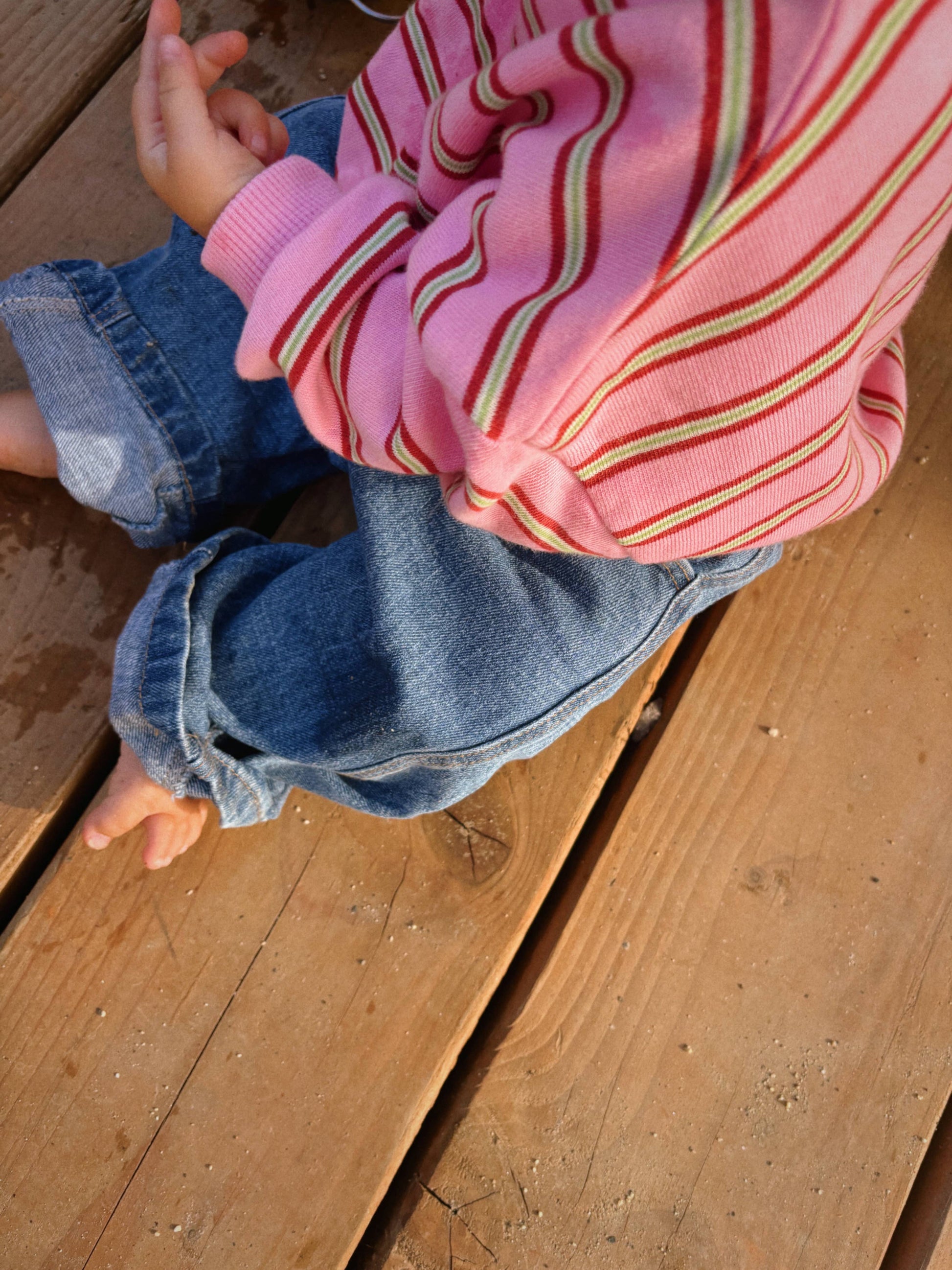Baby & Toddler Stripe Long Sleeve Crewneck - Brown & Pink
