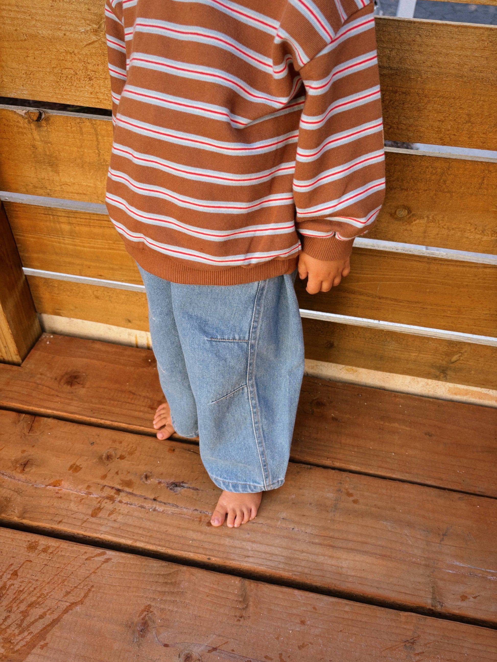 Baby & Toddler Stripe Long Sleeve Crewneck - Brown & Pink