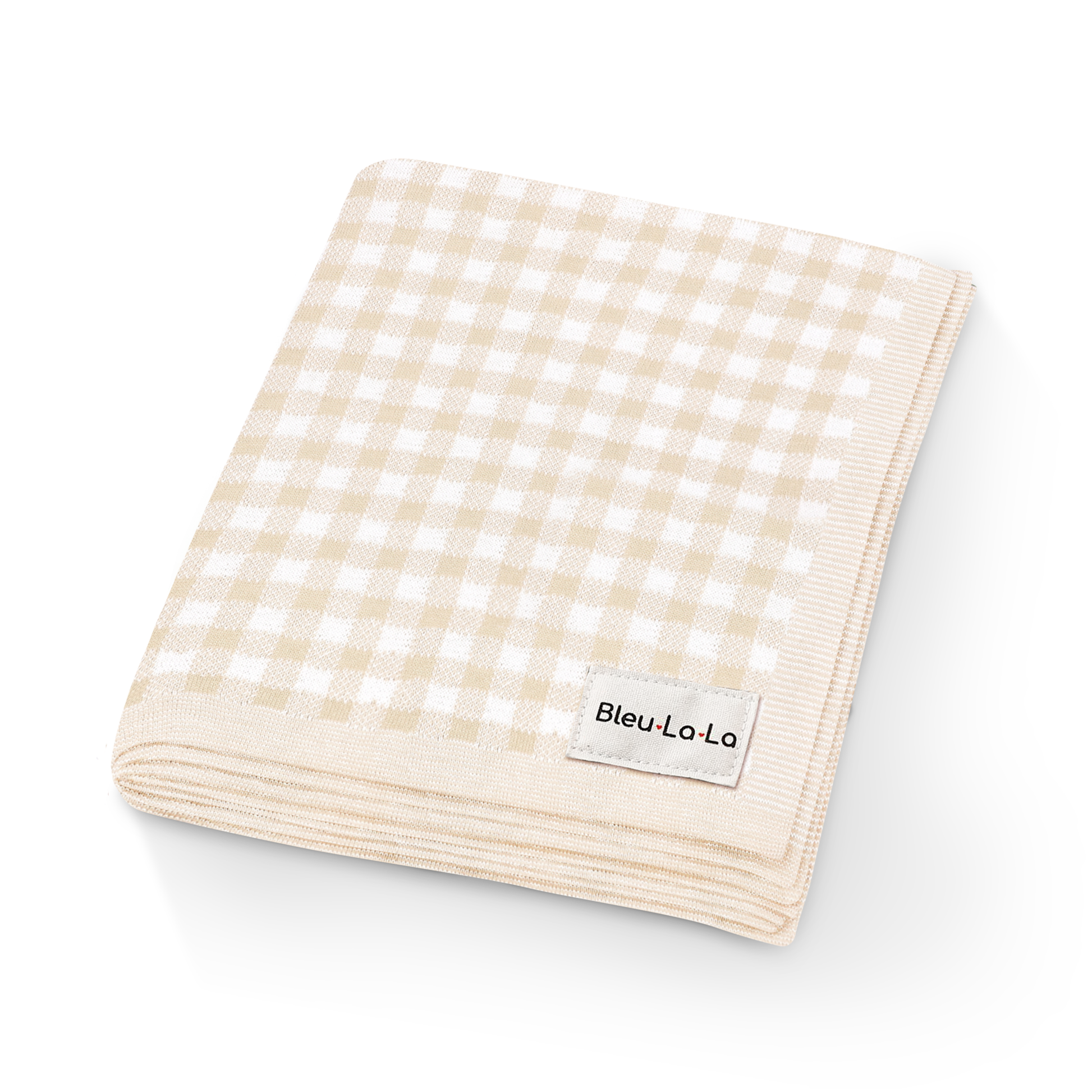 Cotton Receiving Blanket | Tan Gingham