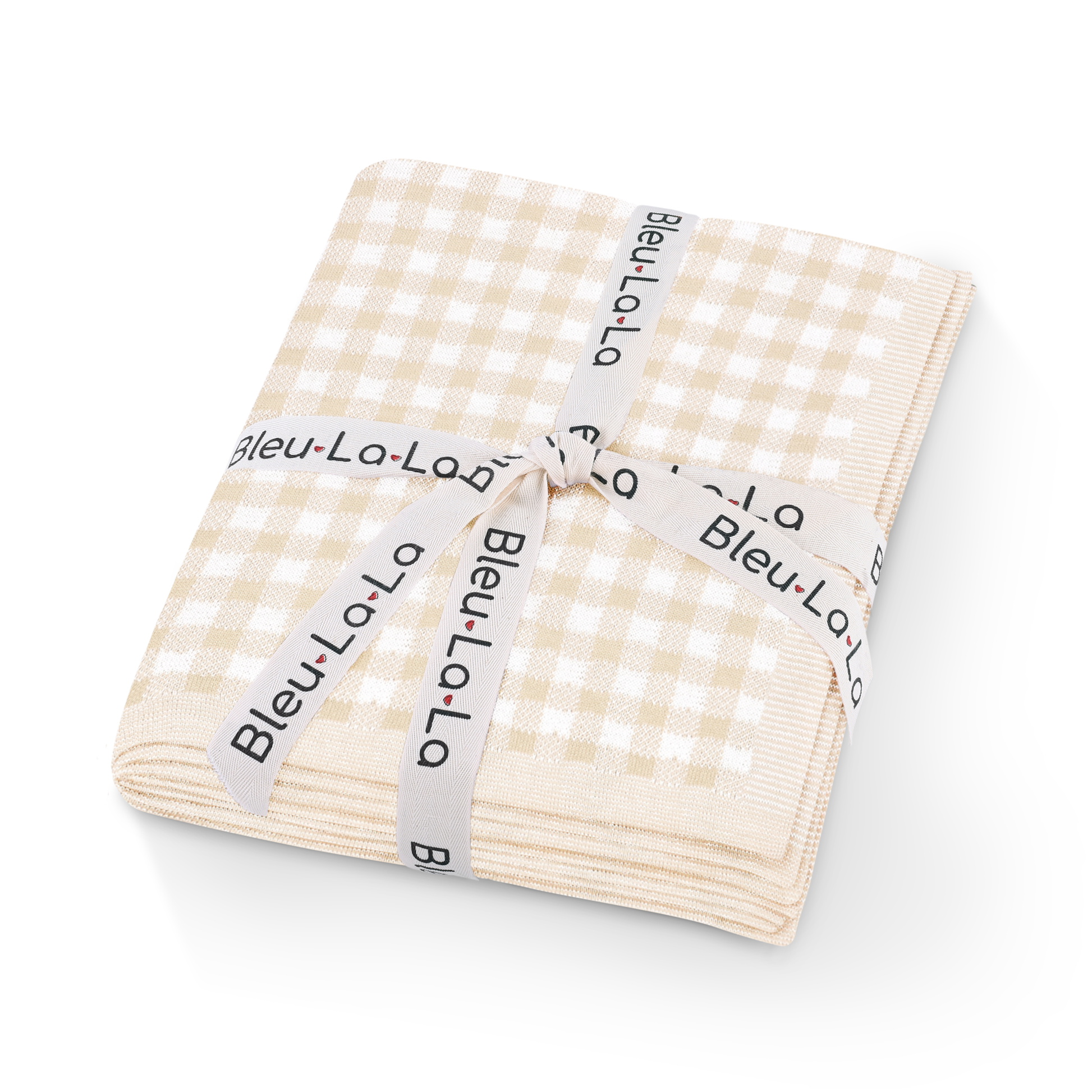 Cotton Receiving Blanket | Tan Gingham