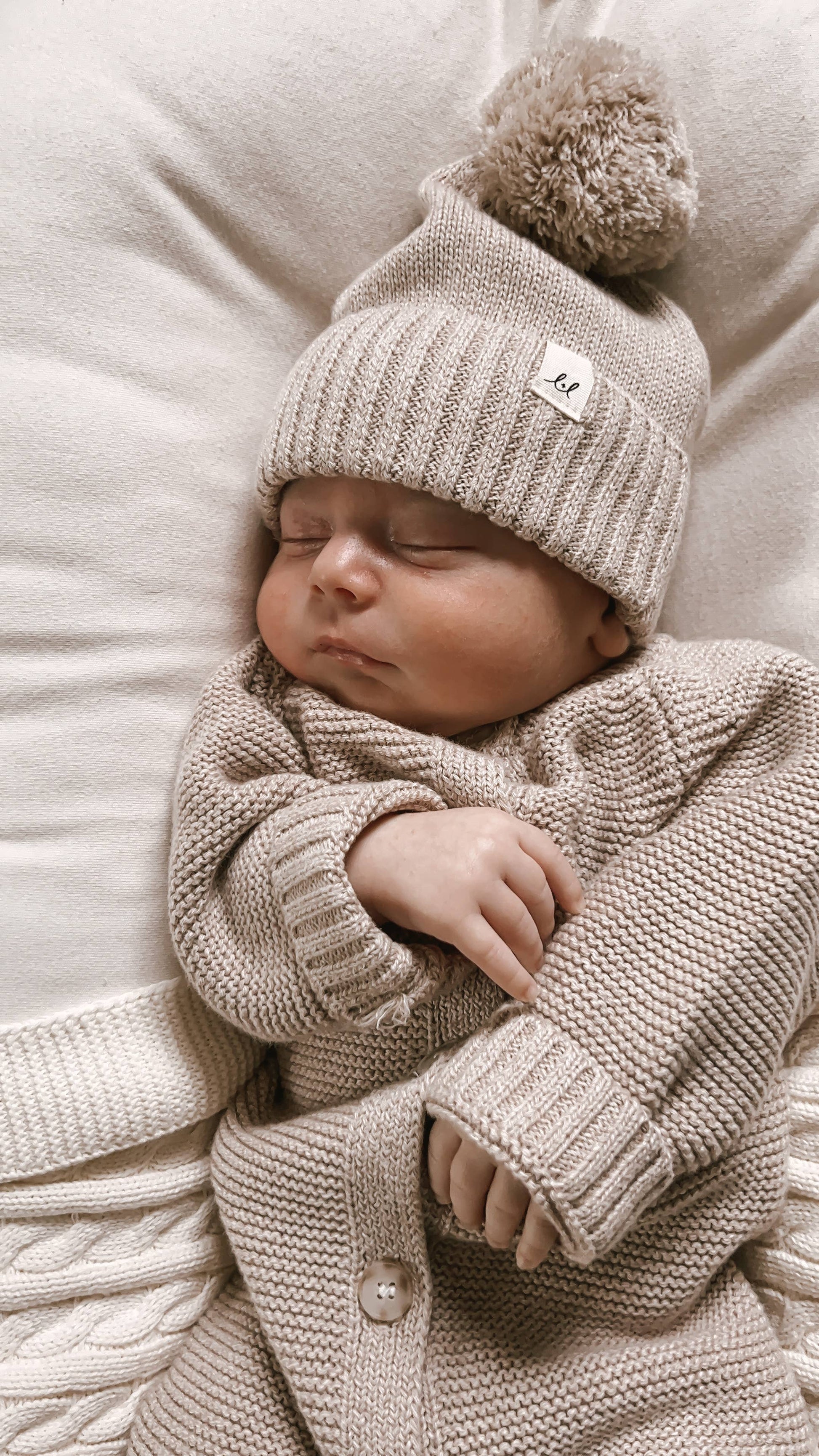 Classic Knit Jumpsuit - Heather Beige