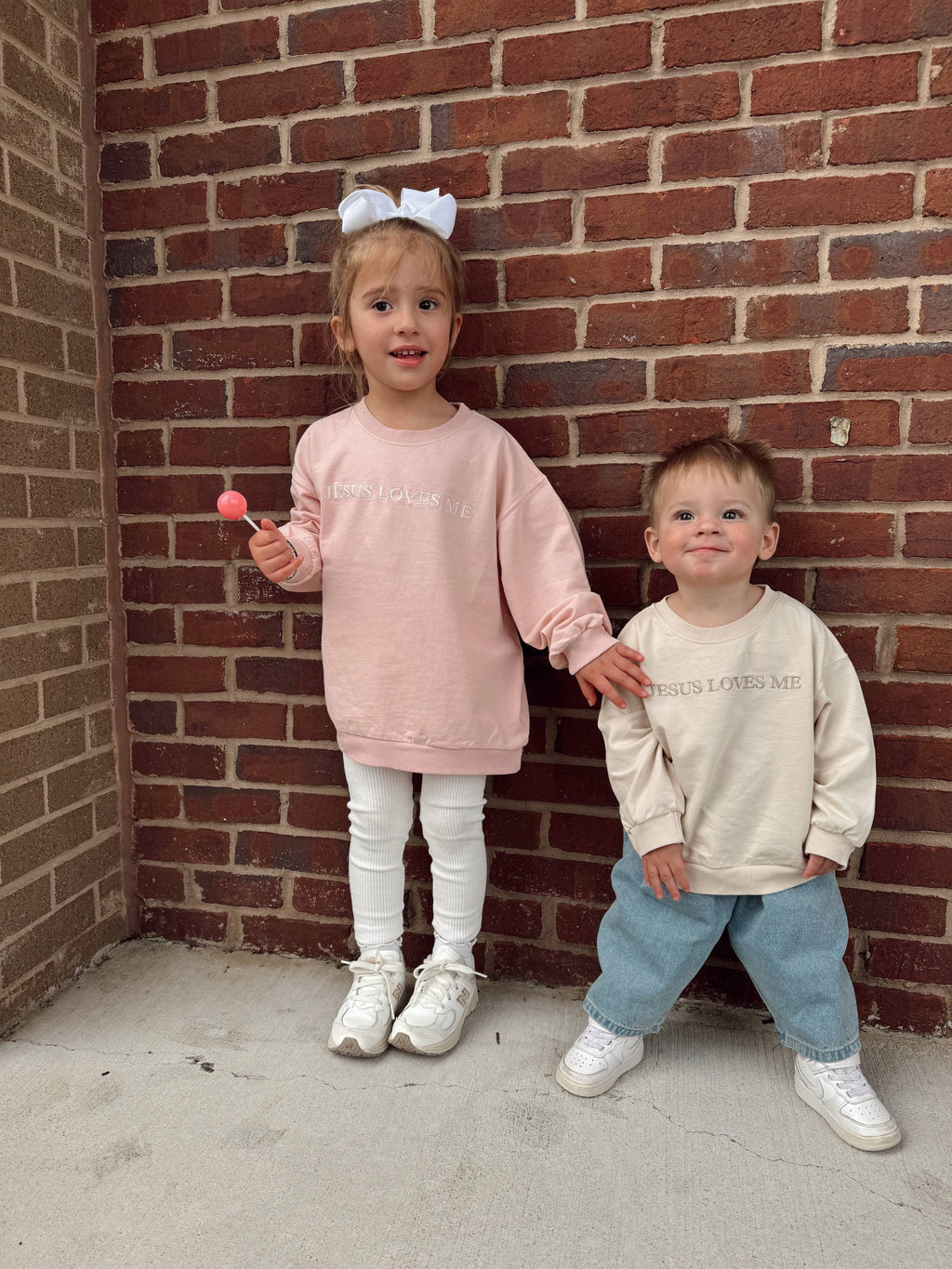 Jesus Loves Me Sweatshirt - Pink