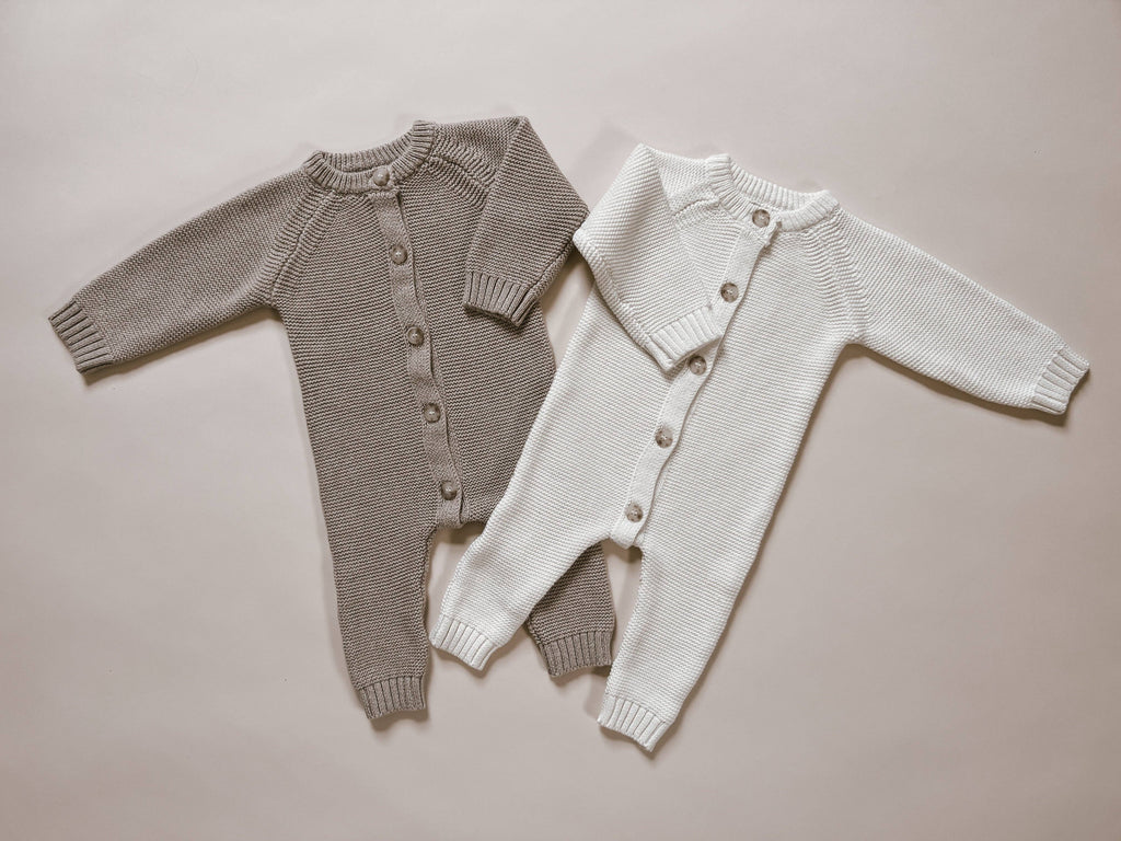 Classic Knit Jumpsuit - Heather Beige